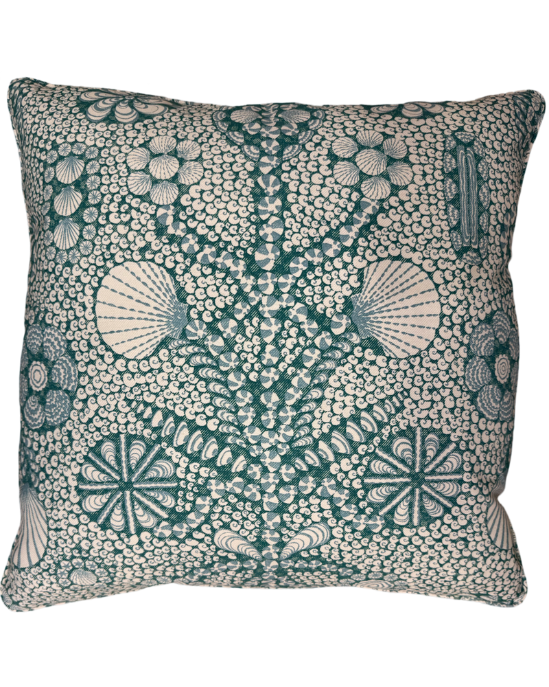 Shell Grotto Jade Green Pillow Cover