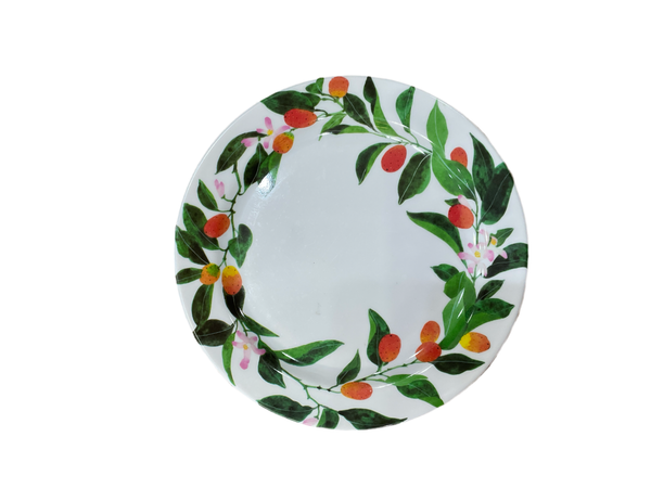 Melamine Orange Blossom Plates Set of 4