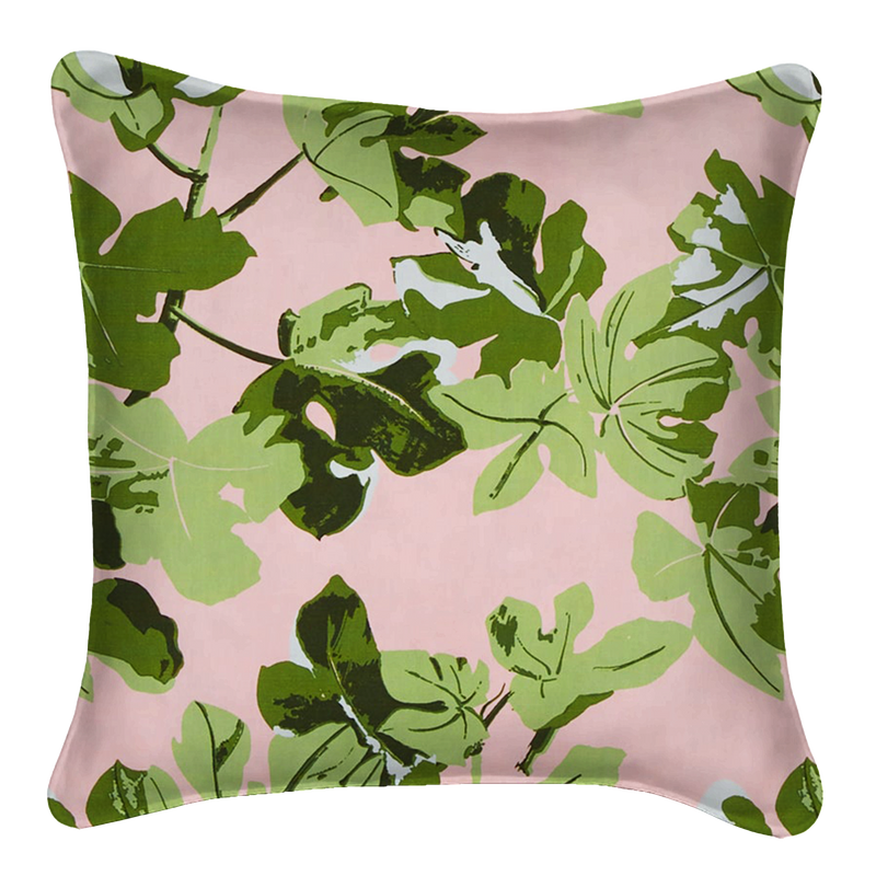 Fig Leaf Original on Pink Pillow Cover