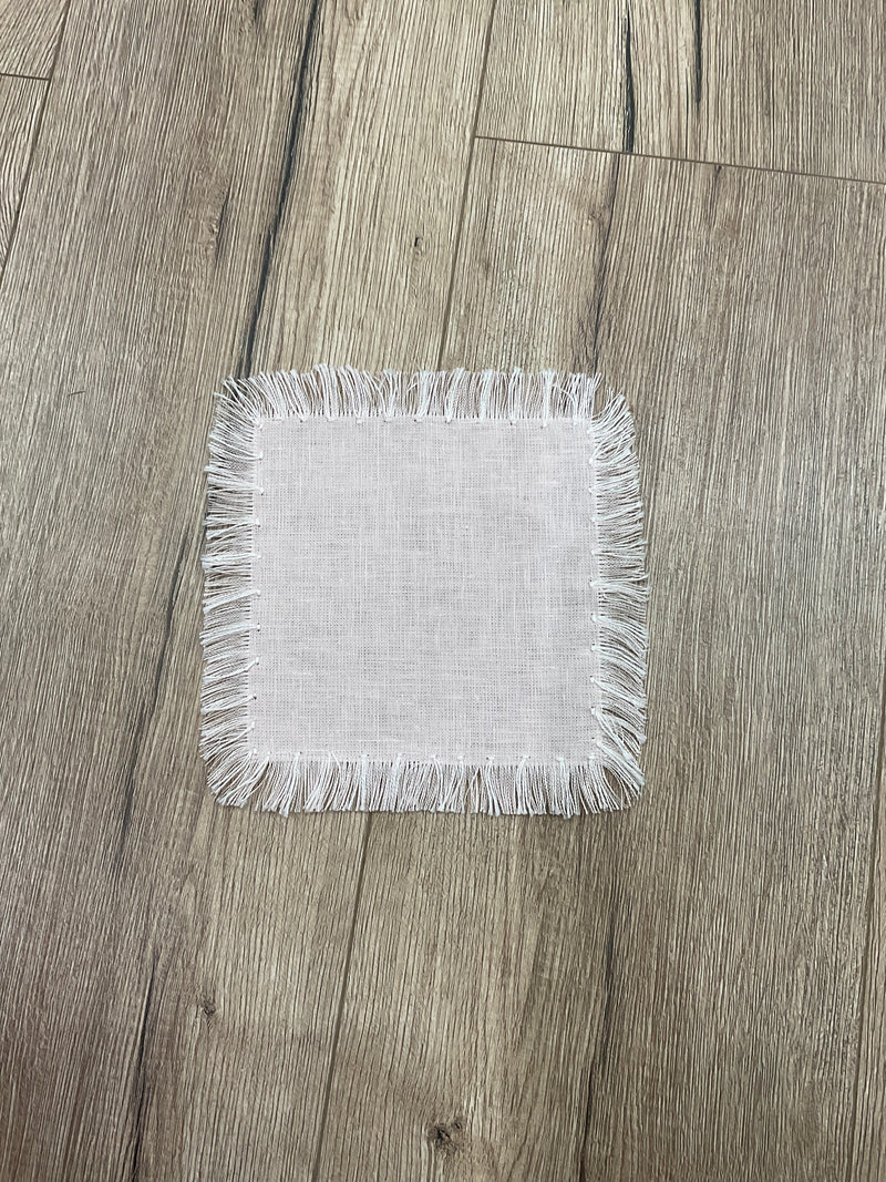 Knotted Fringe Cocktail Napkin Set of 4 Light Pink