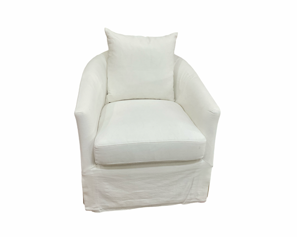 White Upholstered Swivel