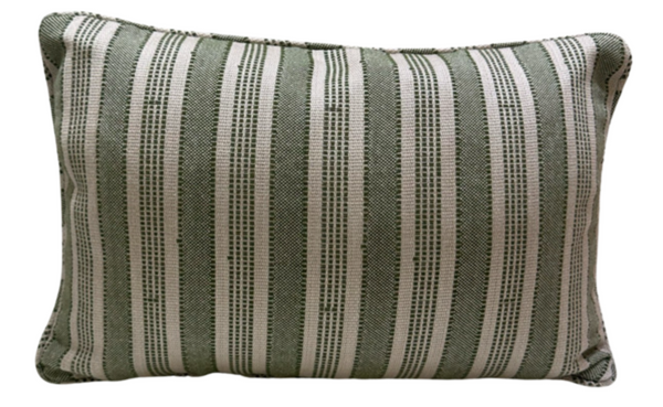 Amida Green on Natural Outdoor Pillow Cover