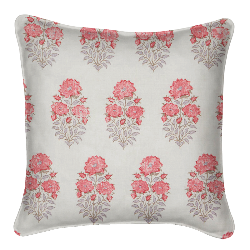 Mughal Flower Rose Pillow Cover
