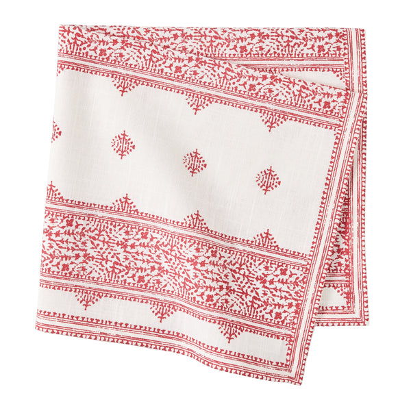 Peter Dunham + Hudson Grace Red Fez Stripe Printed Napkin