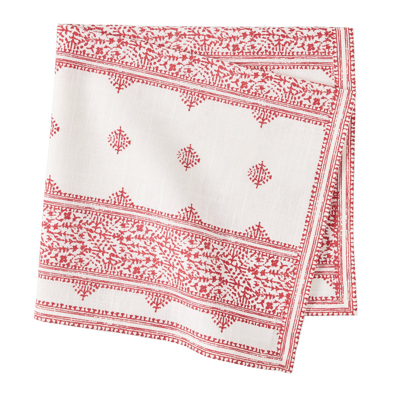Peter Dunham + Hudson Grace Red Fez Stripe Printed Napkin
