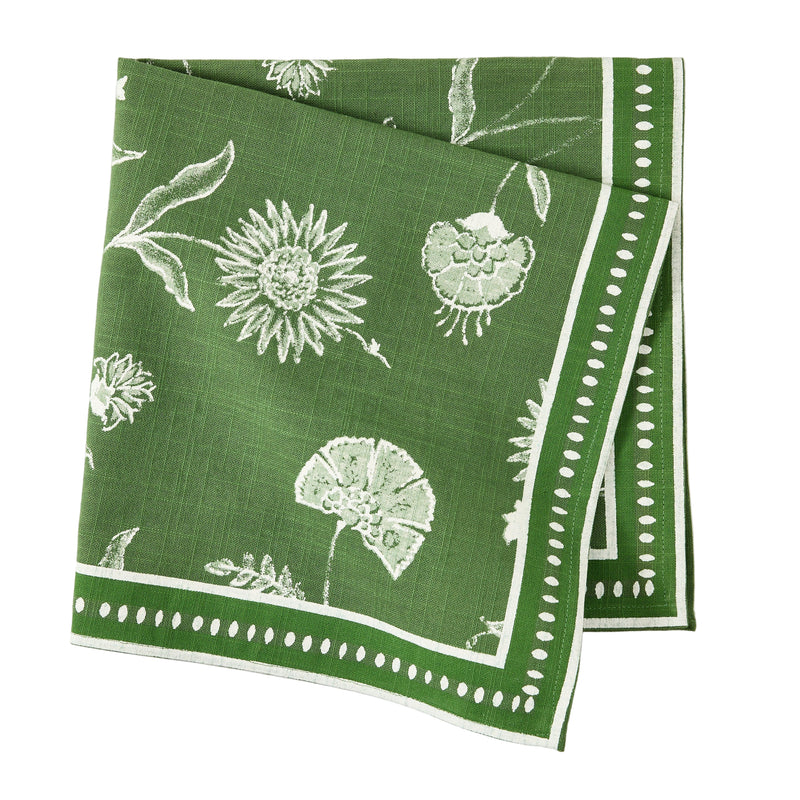 Peter Dunham + Hudson Grace Olive Green Indian Chintz Printed Napkin