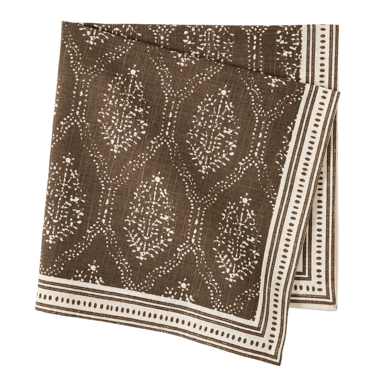Peter Dunham + Hudson Grace Jaali Chocolate Brown Printed Napkin