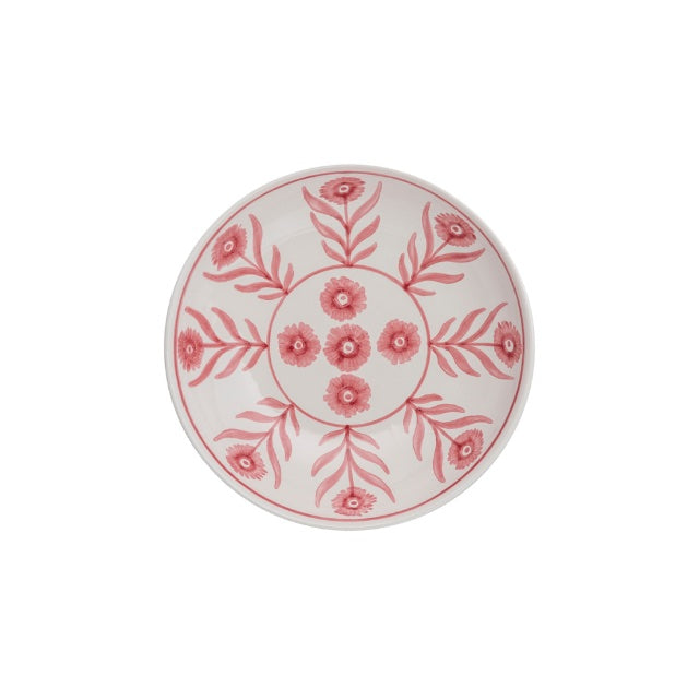 Pink Summer Flower Ceramic Shallow Bowl