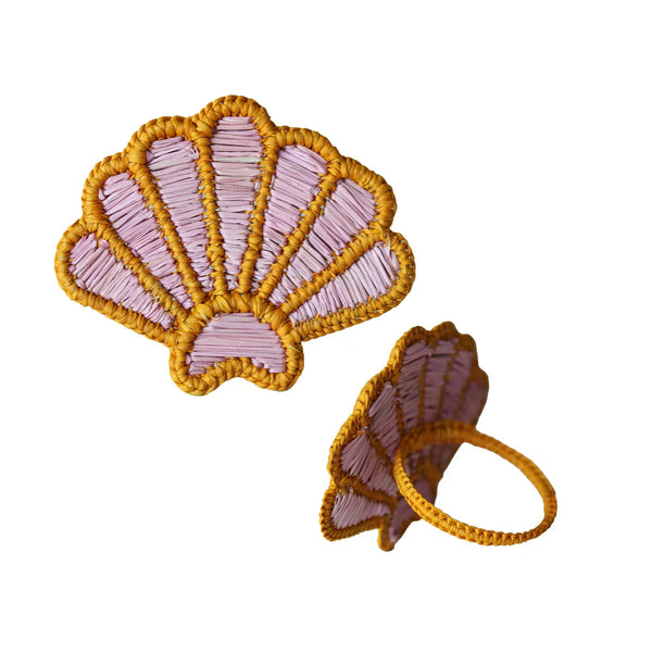 Pink / Mustard Seashell Napkin Ring