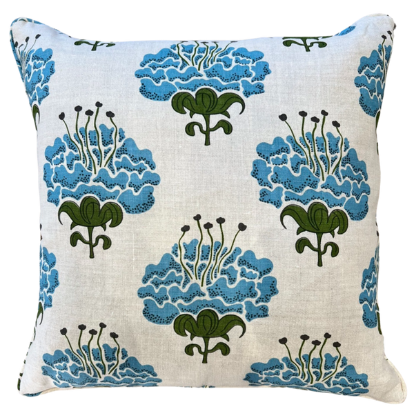 Peony Blue Pillow Cover