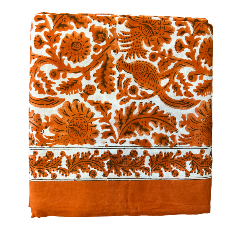 Pheasant Burnt Orange Tablecloth