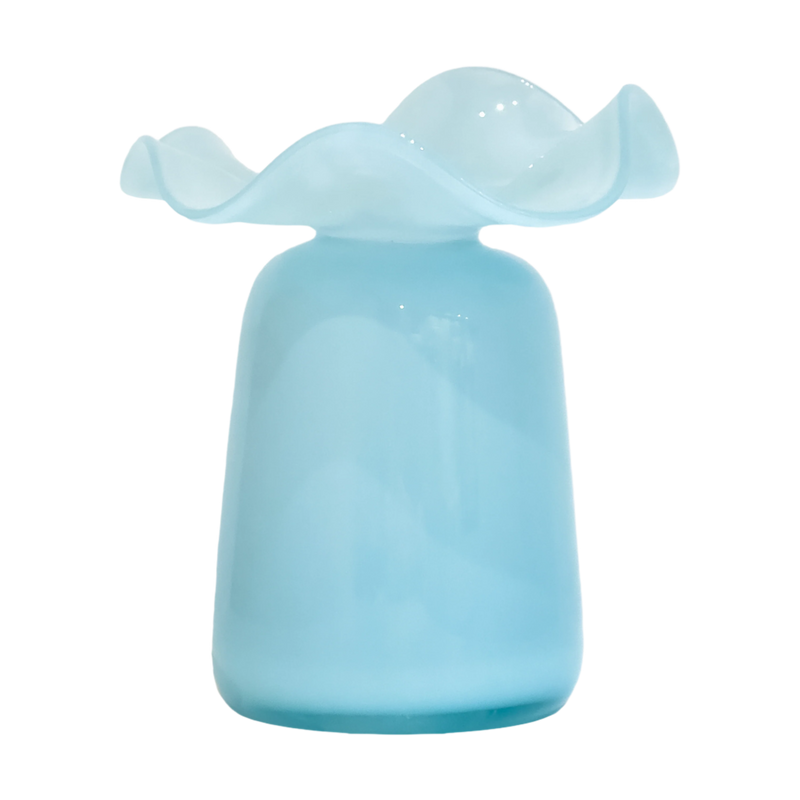 Powder Blue Ruffle Bud Vase