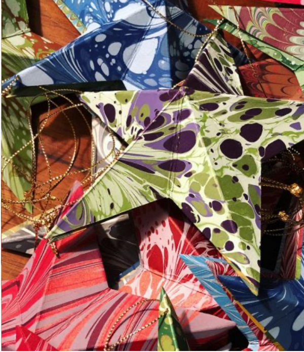 Marble Paper Holiday Star Ornament