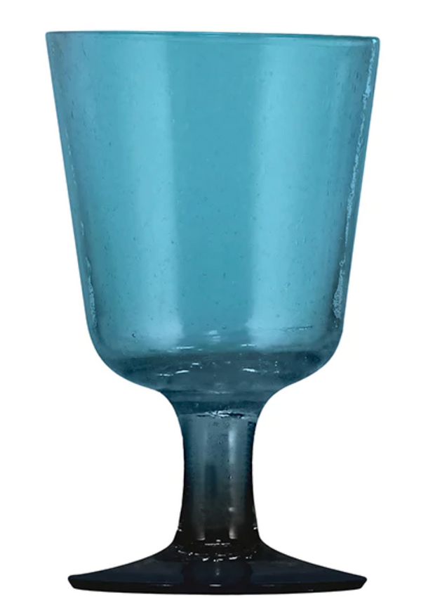 Handmade Wine Glass- Mineral Blue