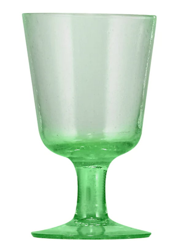Handmade Wine Glass- Malachite Green