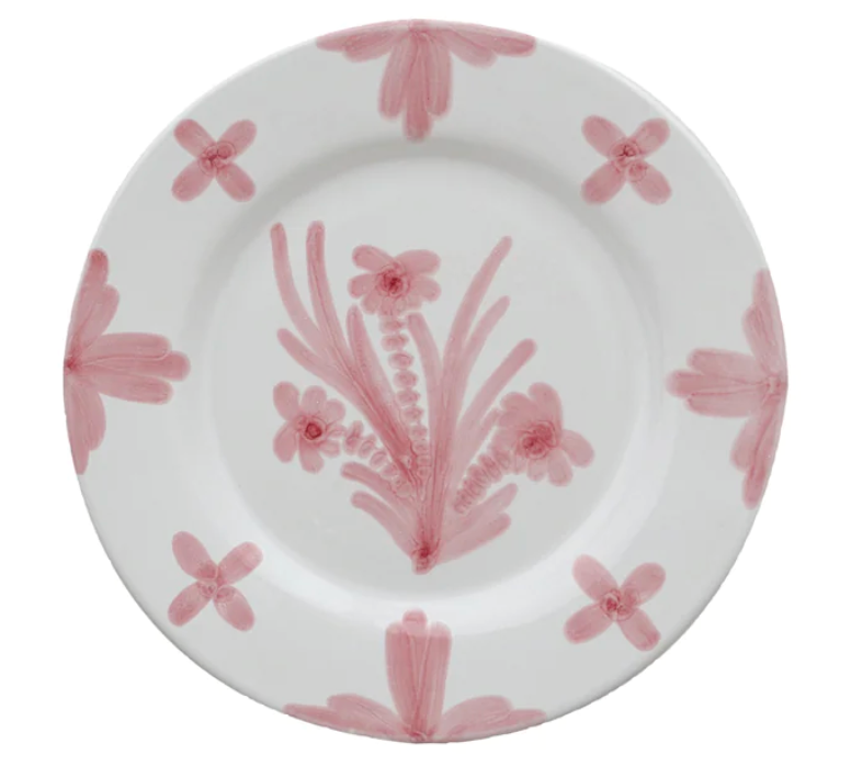 Pink Summer Flower Ceramic Large Plate