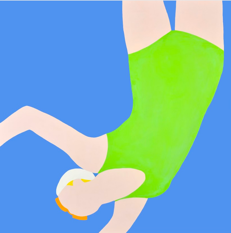 Melo Porter Swimmer in Green Painting