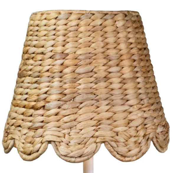 Scalloped Water Hyacinth Woven Lampshade