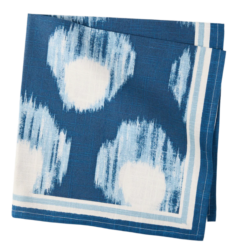 Peter Dunham + Hudson Grace Blue Bukhara Ikat Printed Napkin