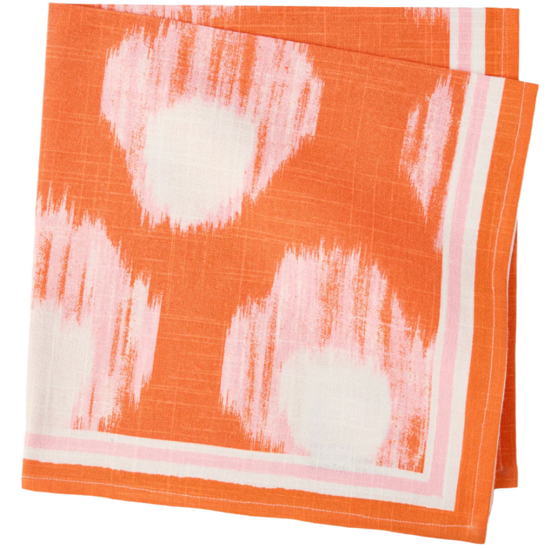 Peter Dunham + Hudson Grace Orange Bukhara Ikat Printed Napkin
