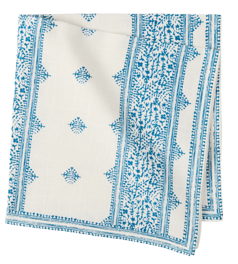 Peter Dunham + Hudson Grace Blue Fez Stripe Printed Napkin