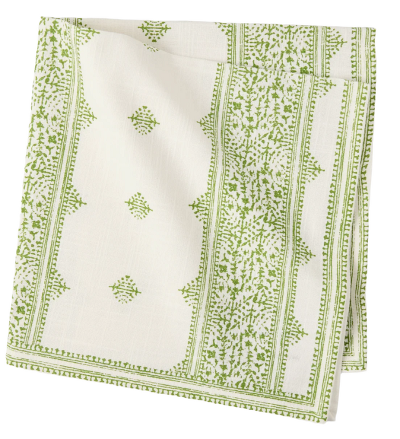 Peter Dunham + Hudson Grace Green Fez Stripe Printed Napkin