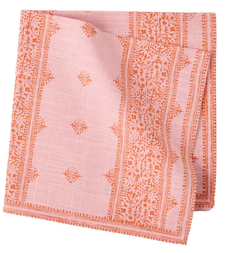 Peter Dunham + Hudson Grace Pink Fez Stripe Printed Napkin