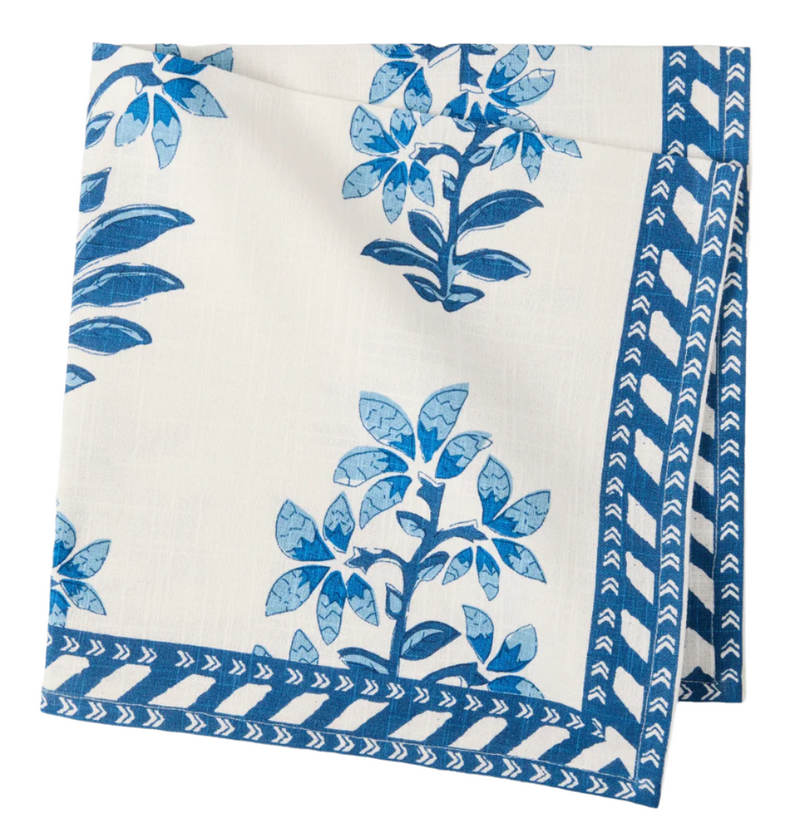 Peter Dunham + Hudson Grace Blue Shani Floral Printed Napkin