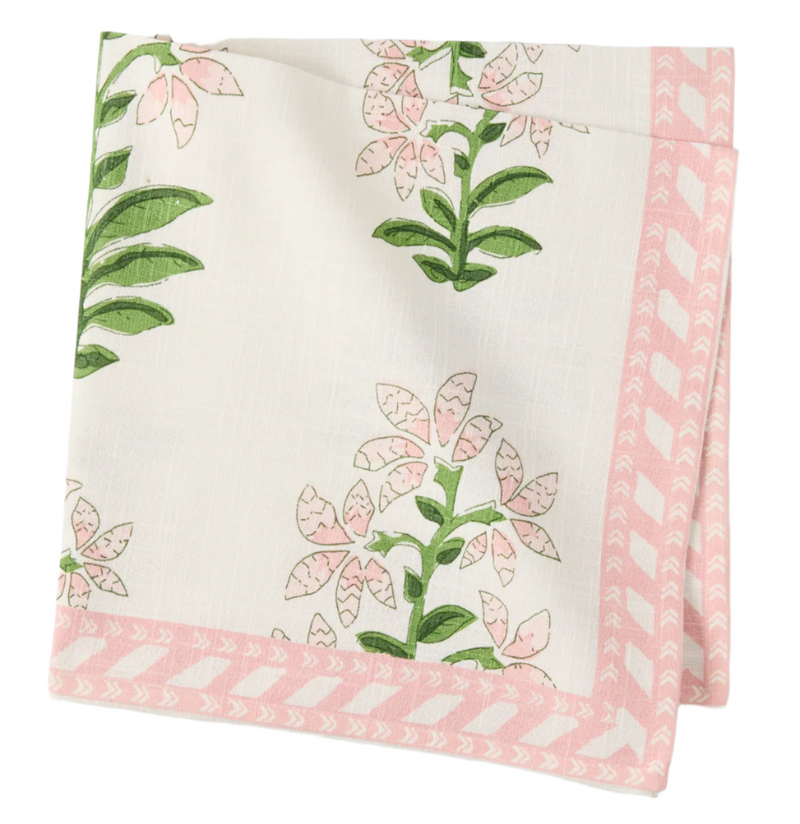 Peter Dunham + Hudson Grace Pink Shani Floral Printed Napkin