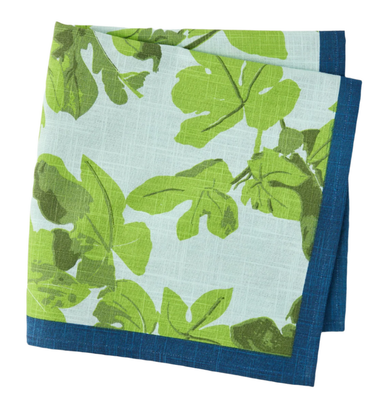 Peter Dunham + Hudson Grace Green Fig Leaf Printed Napkin