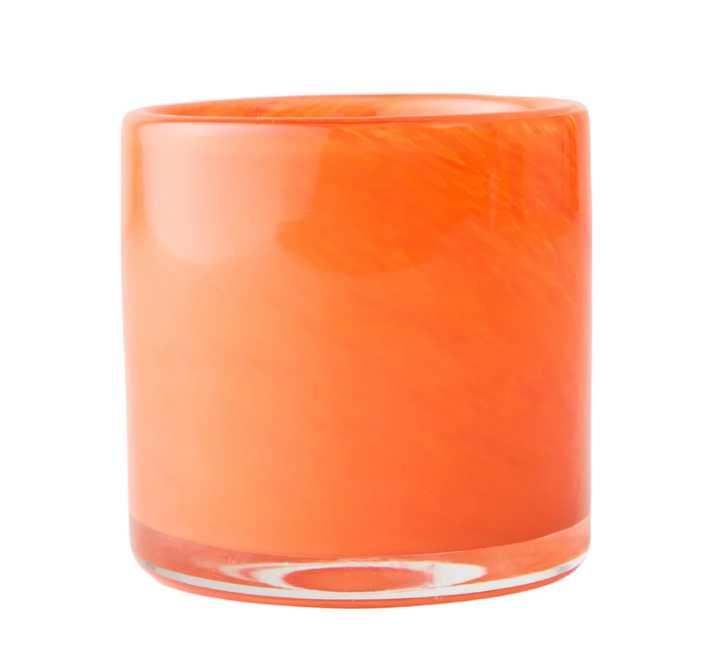 Orange Votive Glass Candle Holder