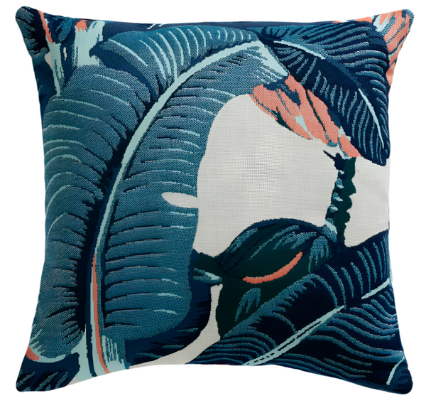 Martinique Navy Sunbrella Pillow Cover