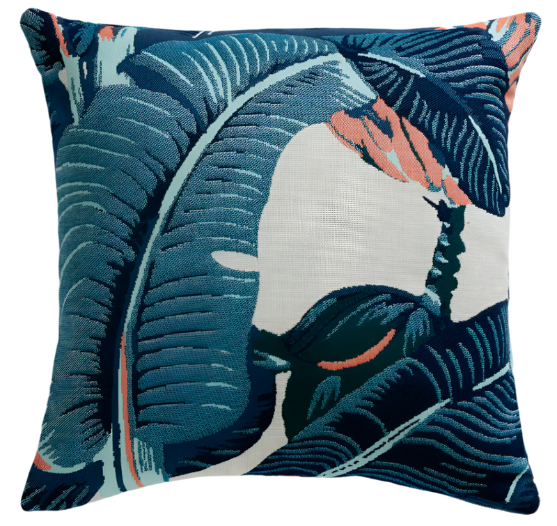 Martinique Navy Sunbrella Pillow Cover