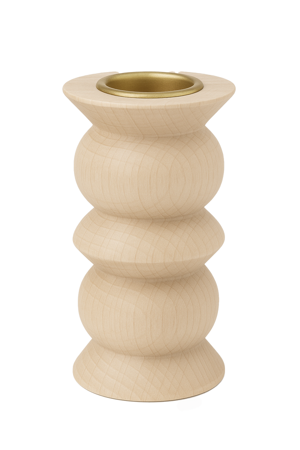 Medium Round Totem Wooden Candle Holder