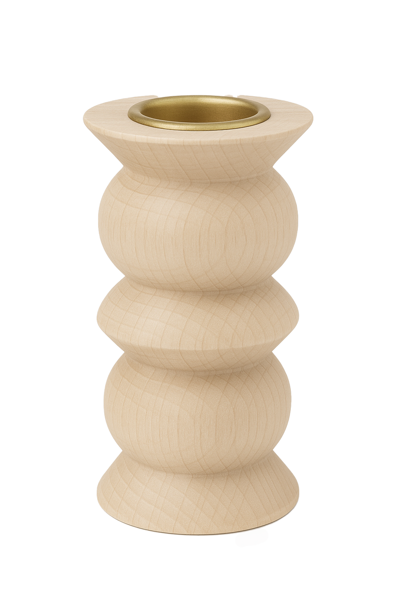 Medium Round Totem Wooden Candle Holder