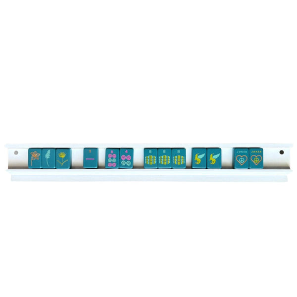 Mahjong Racks & Pushers (Set of 4): White