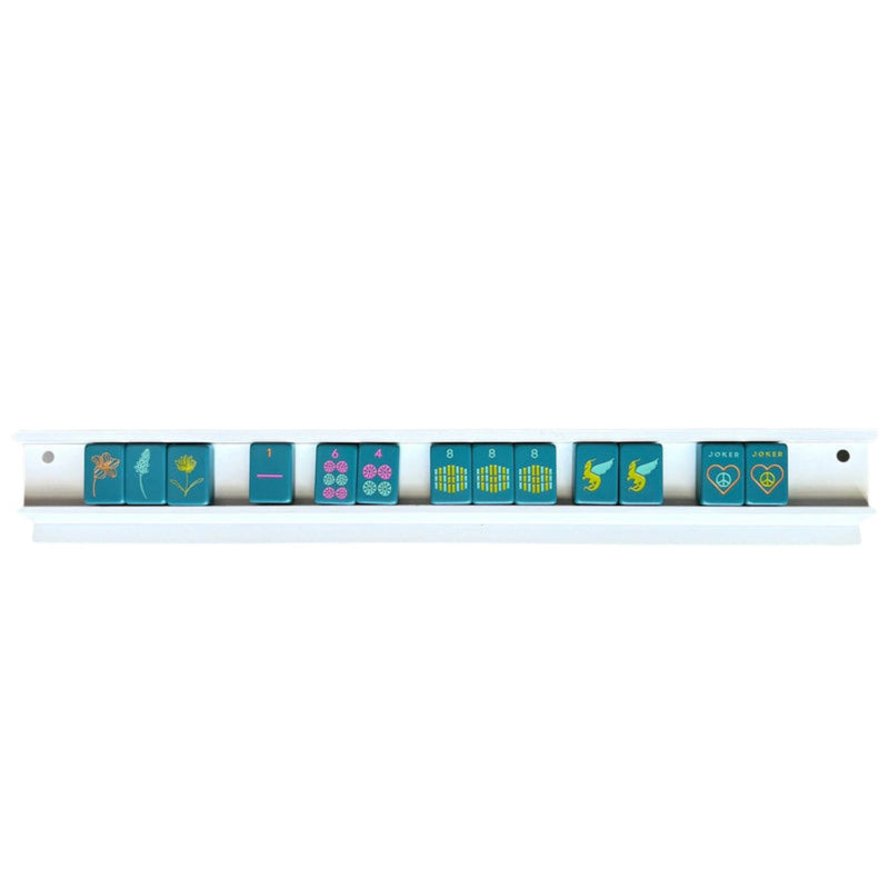 Mahjong Racks & Pushers (Set of 4): White