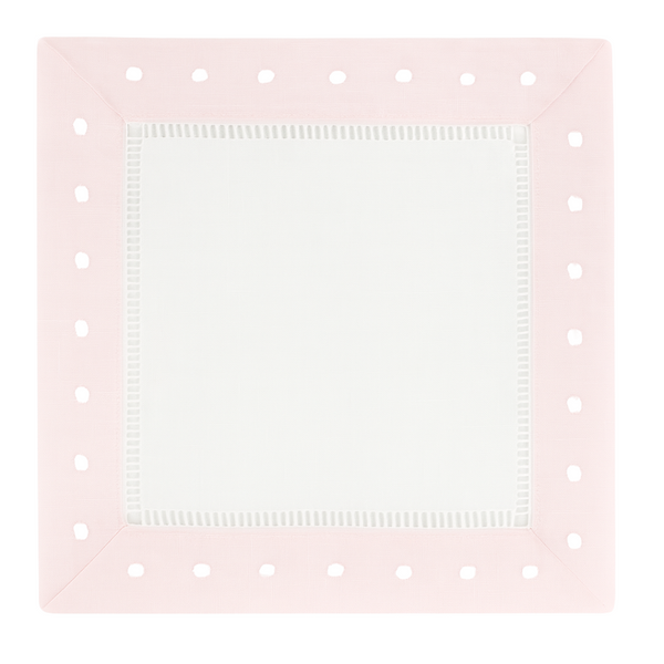 Pink Border Dots Cocktail Napkin
