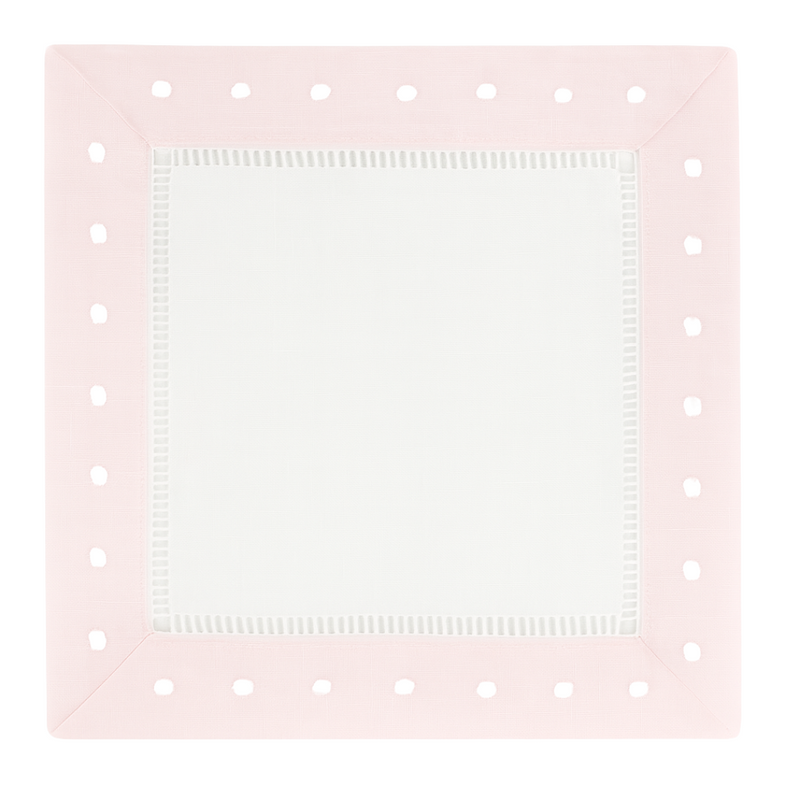 Pink Border Dots Cocktail Napkin