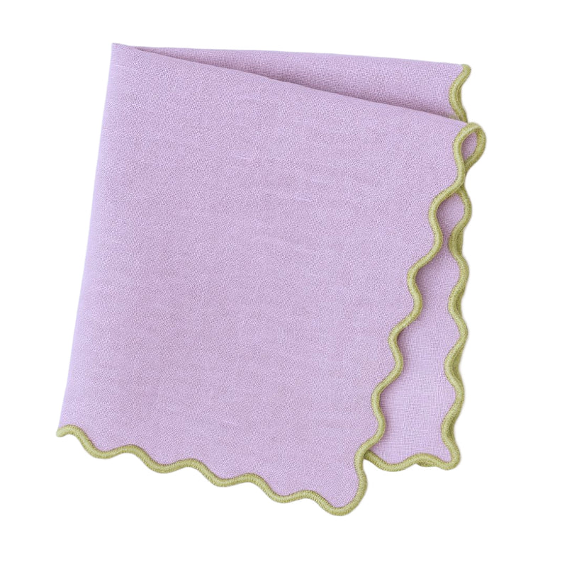 Purple/Green Single Scallop Napkins