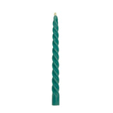 Teal Twisted Beeswax Taper Candle