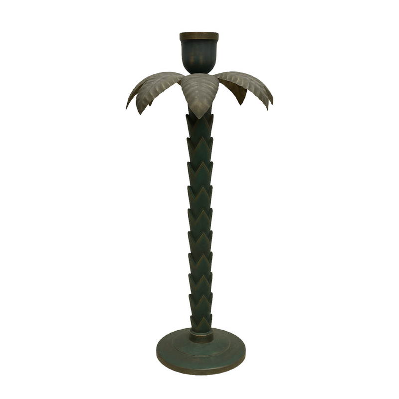 Green Palm Candle Holder (set of 2)