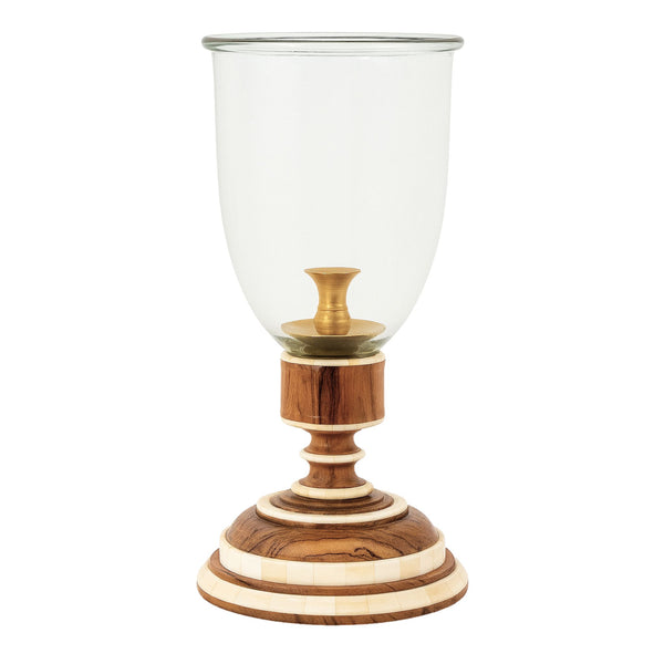 Bone Inlay Hurricane Candle Holder