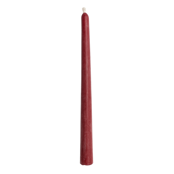 Raspberry Red Beeswax Taper Candle