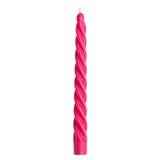 Pink Twisted Beeswax Taper Candle
