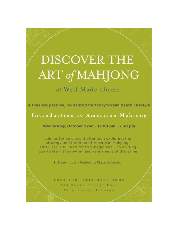 Introduction to American Mahjong - PALM BEACH ONLY