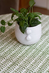 Endless Fleur Tablecloth in Green: Round 120"