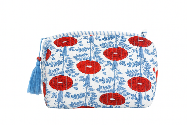Araminta Toiletry Bag - Blue and Red