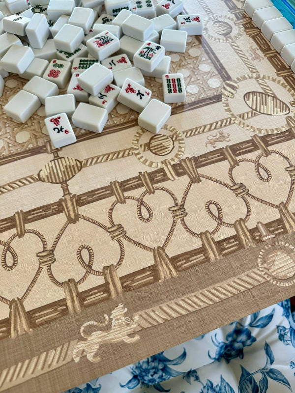 Mahjong Gaming Mat - Coconut Peony