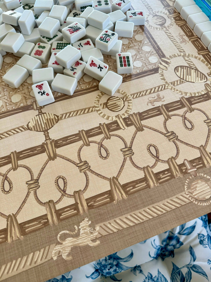 Mahjong Gaming Mat - Coconut Peony